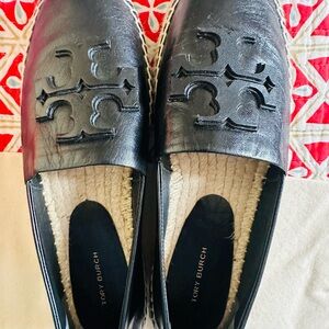 Tory Burch Black Espadrille Flats